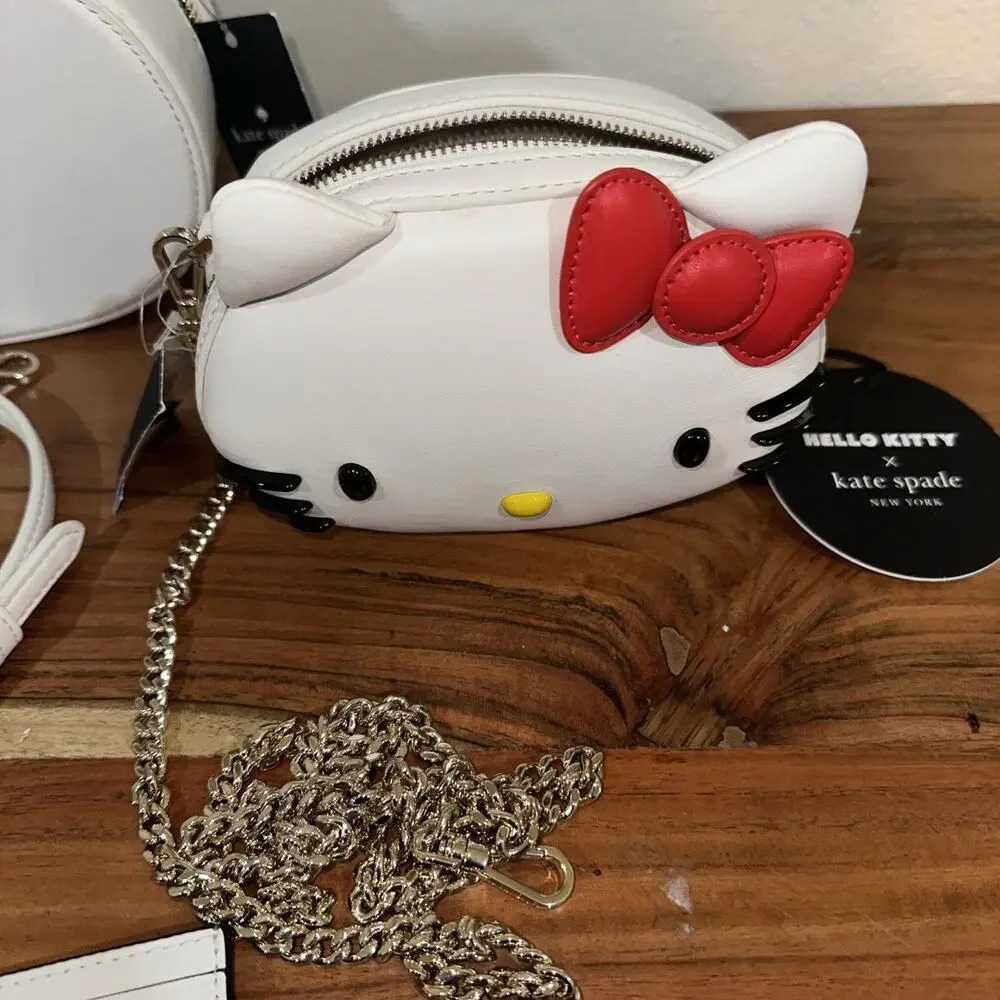 Kate Spade X Hello Kitty Holiday Bundle Large 3d bag & 3D crossbody & Slim Card